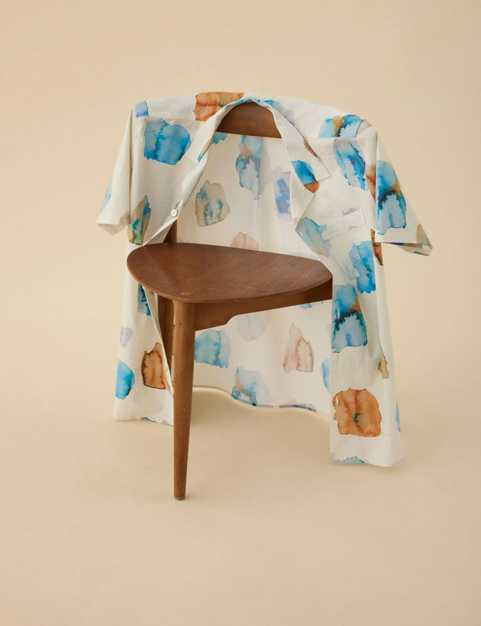 Men Forét Shirts-Hush Ss Shirt-Cloud Printed