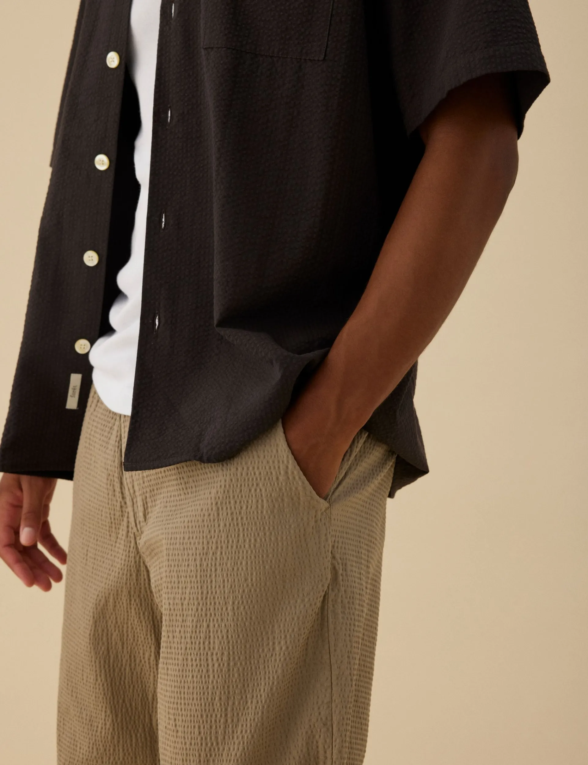 Men Forét Shirts-Hush Ss Shirt-Washed Black
