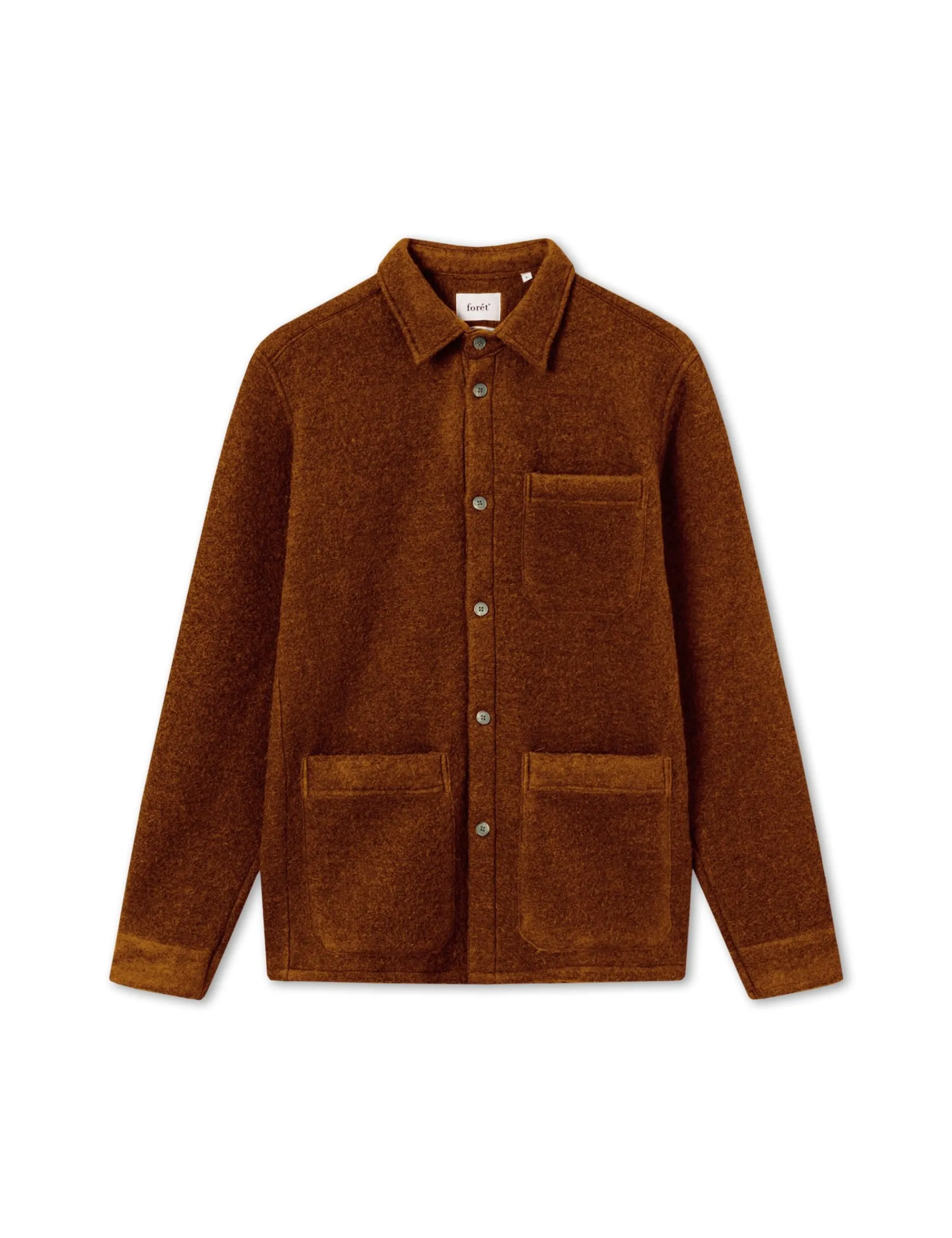 Men Forét Overshirts-Ivy Wool Overshirt-Rubber