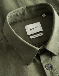 Men Forét Shirts-Ledge Overshirt-Dark Olive