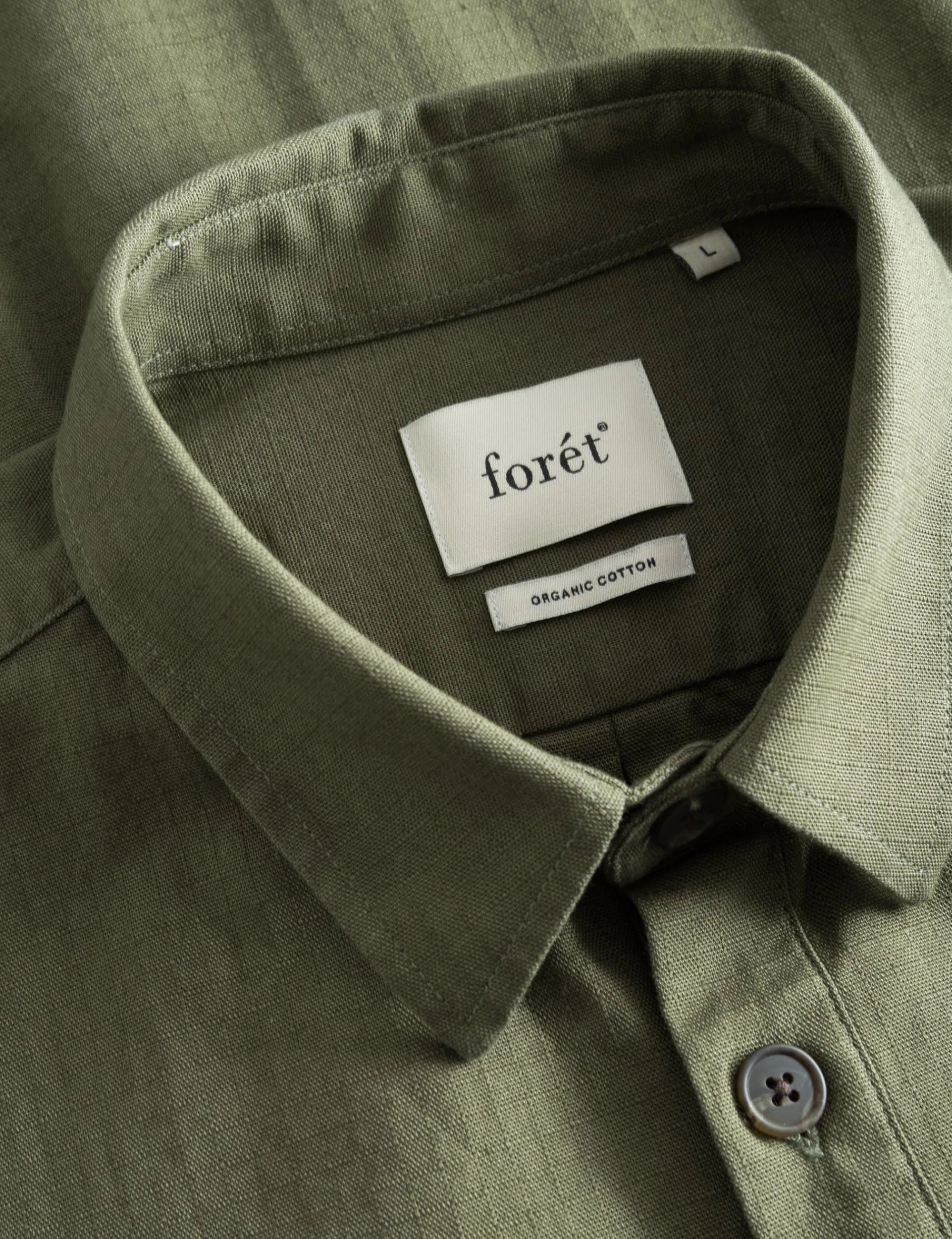 Men Forét Shirts-Ledge Overshirt-Dark Olive