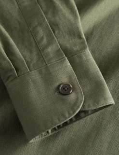 Men Forét Shirts-Ledge Overshirt-Dark Olive