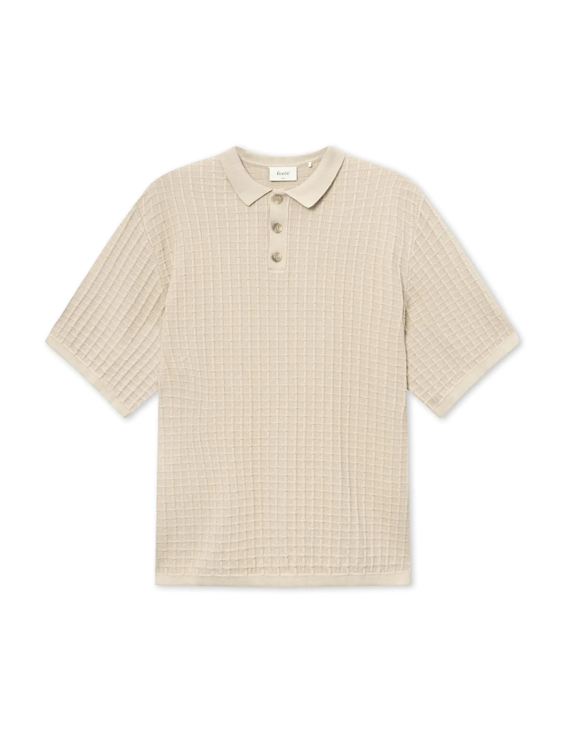 Men Forét Knitwear-Loch Polo Knit-Oat