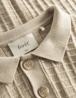 Men Forét Knitwear-Loch Polo Knit-Oat