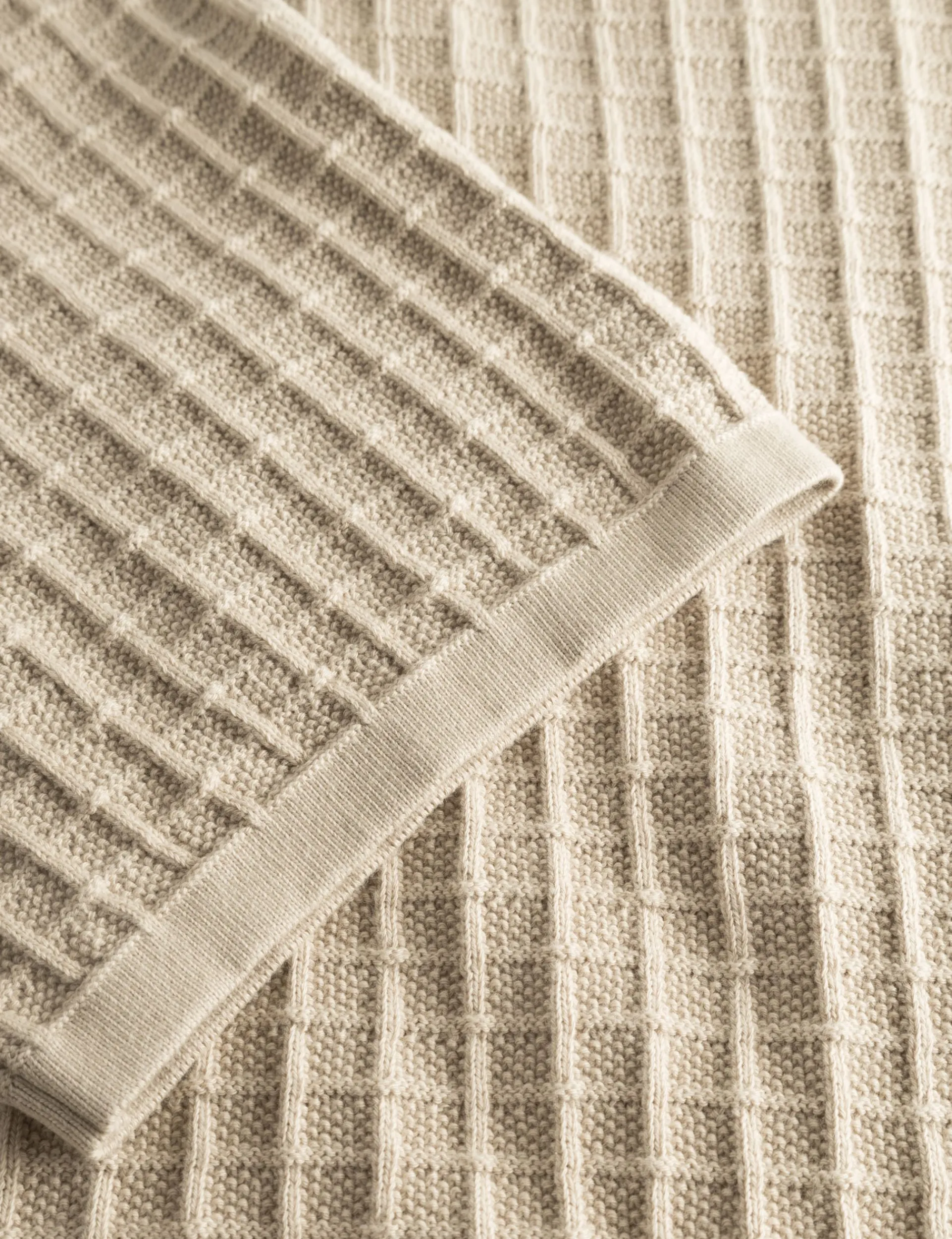 Men Forét Knitwear-Loch Polo Knit-Oat