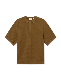 Men Forét T-Shirts-Loch Polo Knit-Rubber