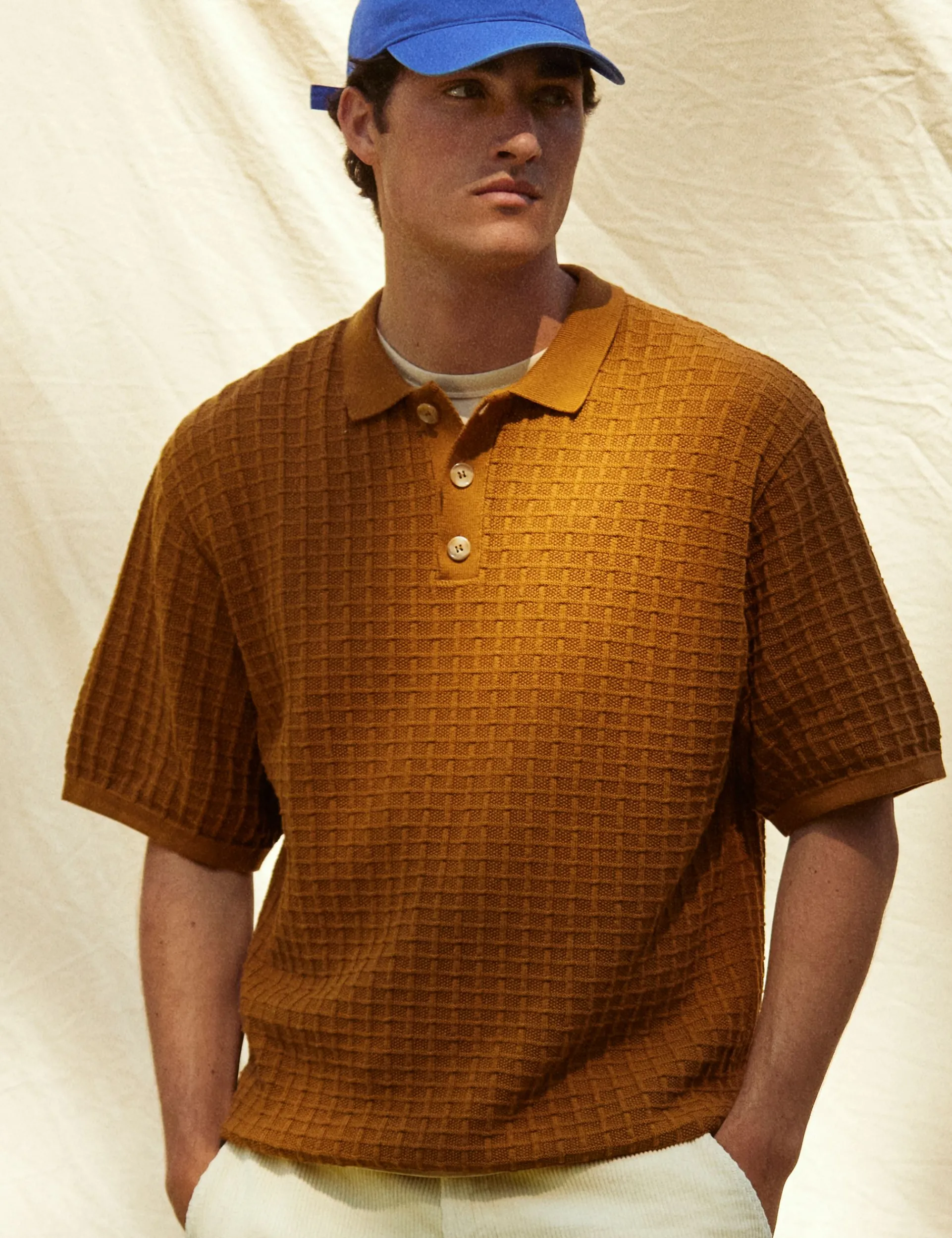 Men Forét Knitwear-Loch Polo Knit-Rubber