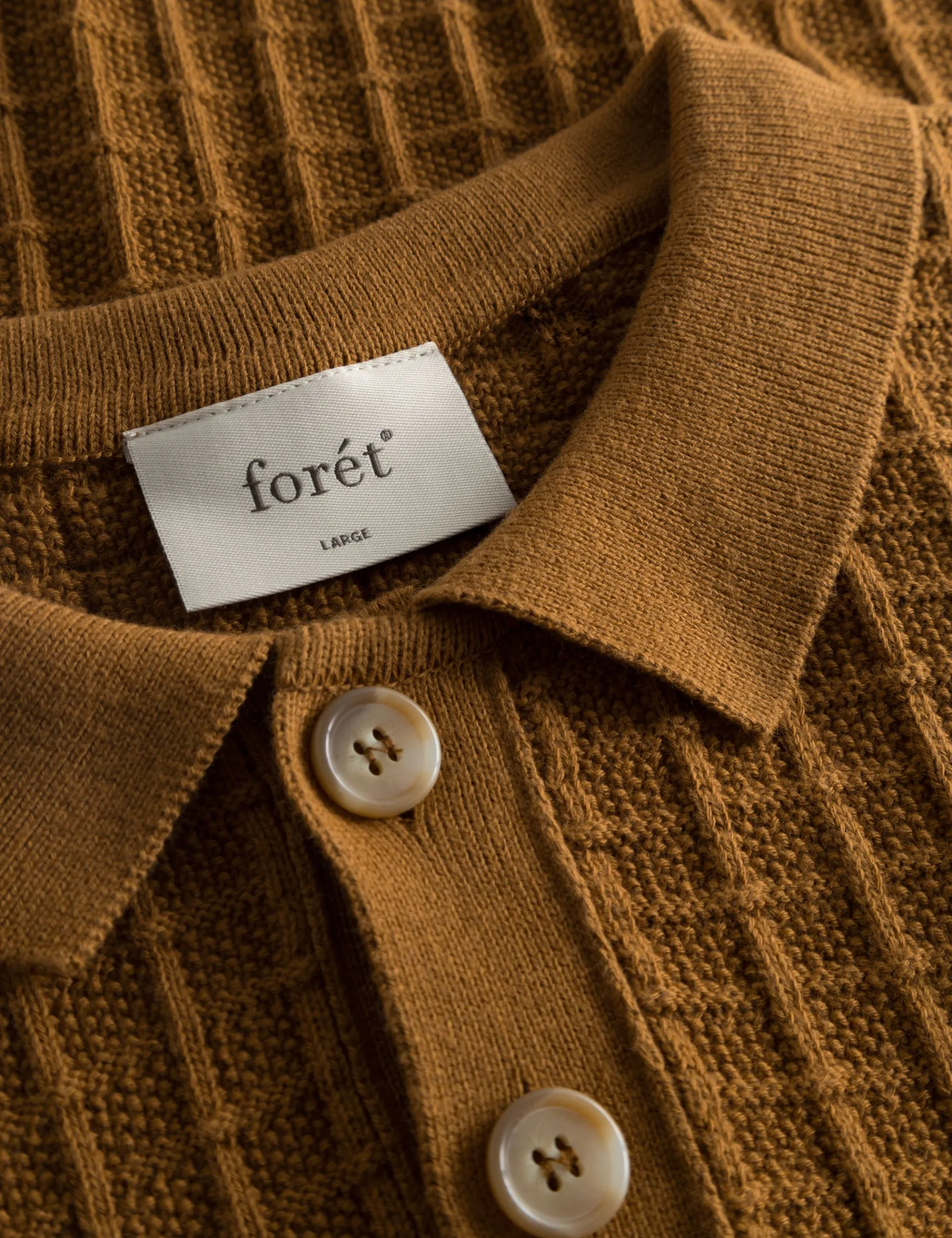 Men Forét Knitwear-Loch Polo Knit-Rubber