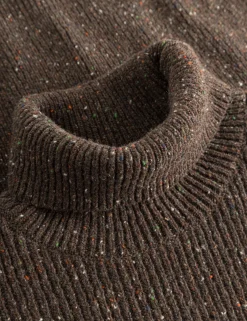 Men Forét Knitwear-Marsh Puzzle Turtleneck-Brown