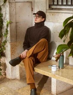 Men Forét Knitwear-Marsh Puzzle Turtleneck-Brown