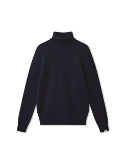 Men Forét Knitwear-Marsh Rib Turtleneck-Navy