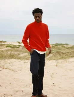 Men Forét Sweatshirts-Marsh Rib Turtleneck-Red