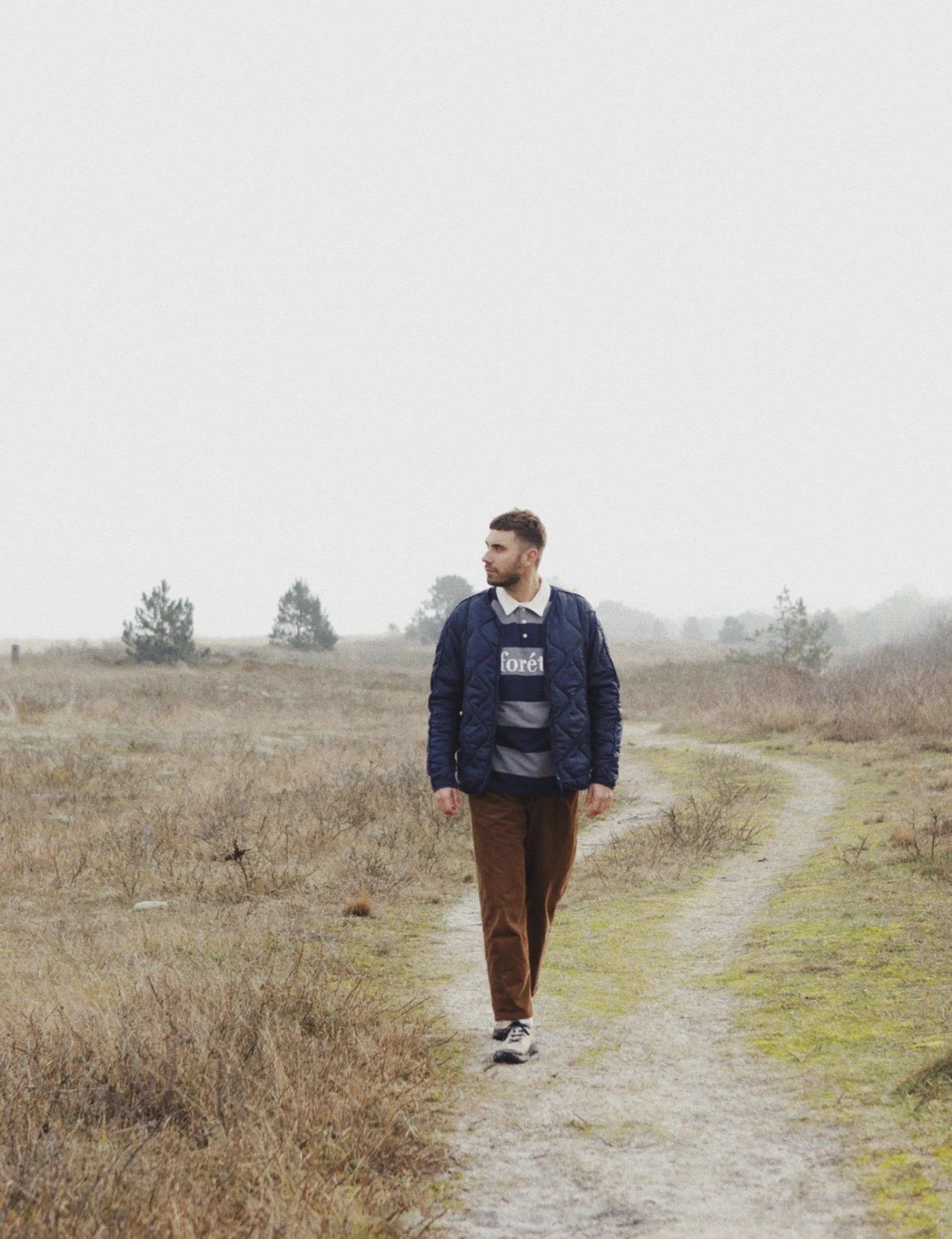 Men Forét Sweatshirts-Match Polo Sweatshirt-Granite/Navy