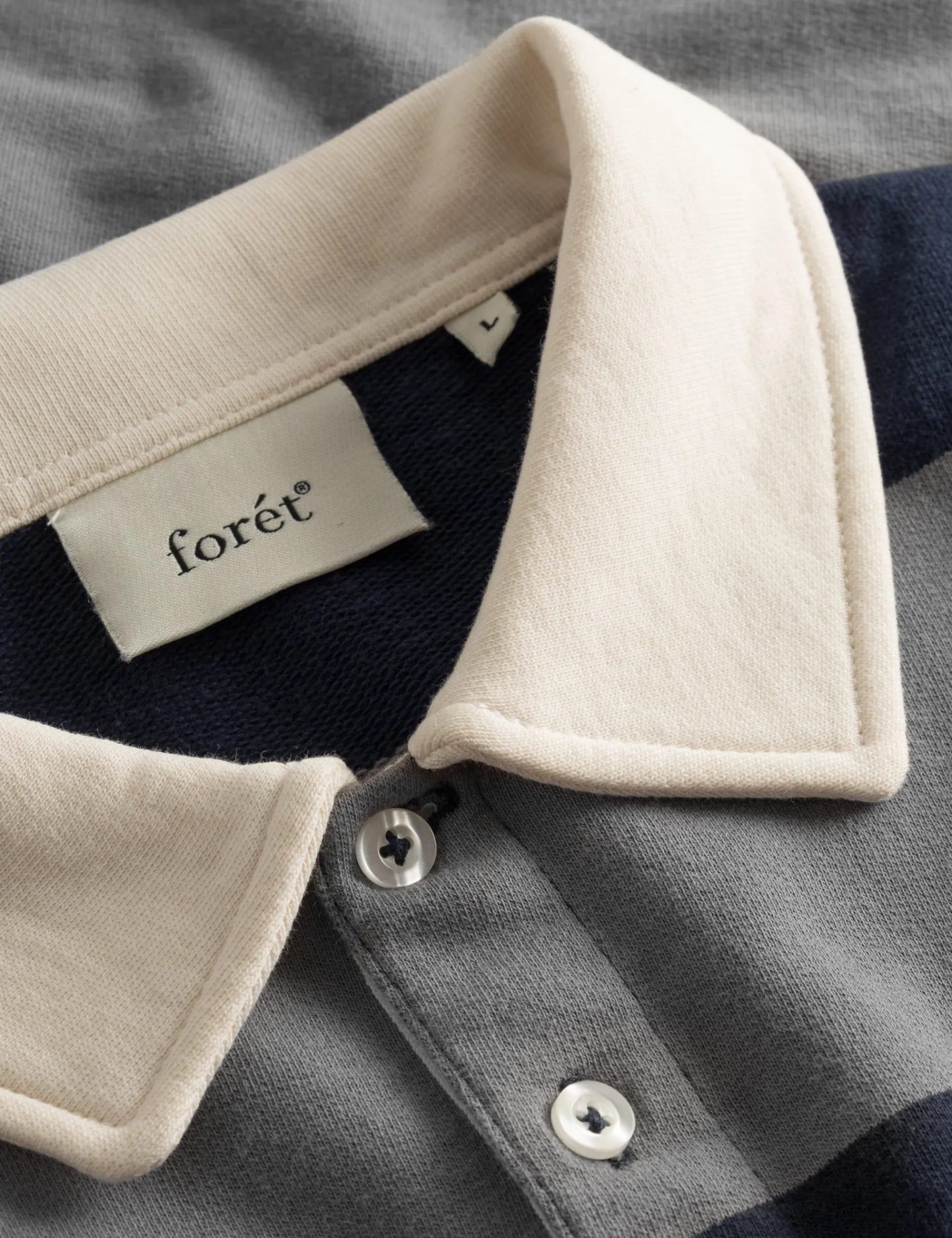 Men Forét Sweatshirts-Match Polo Sweatshirt-Granite/Navy