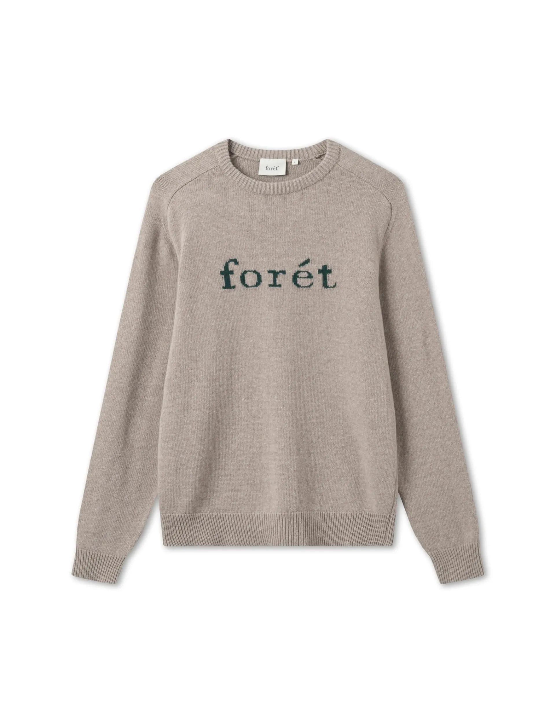 Men Forét Knitwear-Meadow Wool Knit-Khaki/Darkgreen