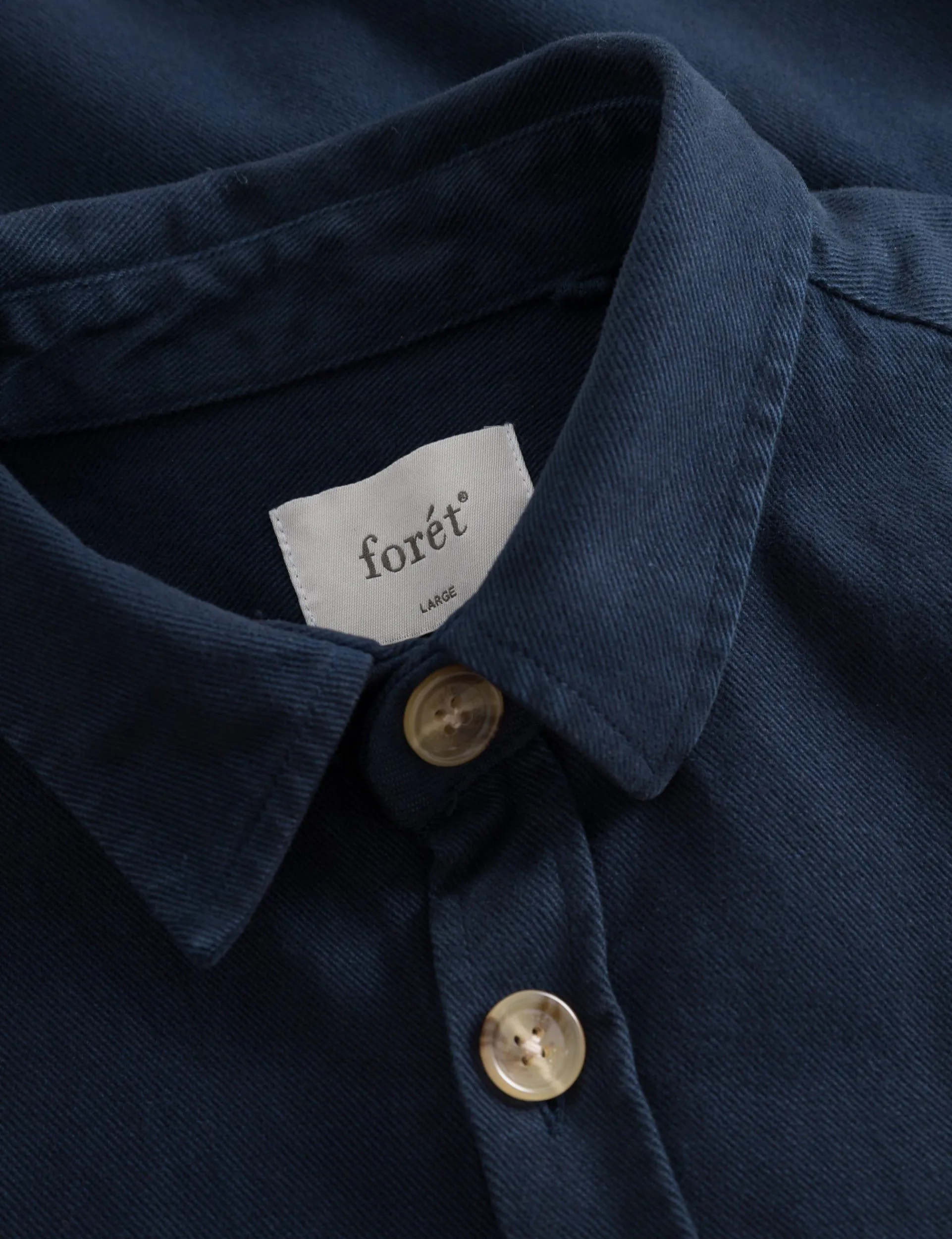 Men Forét Shirts-Mellow Shirt-Navy