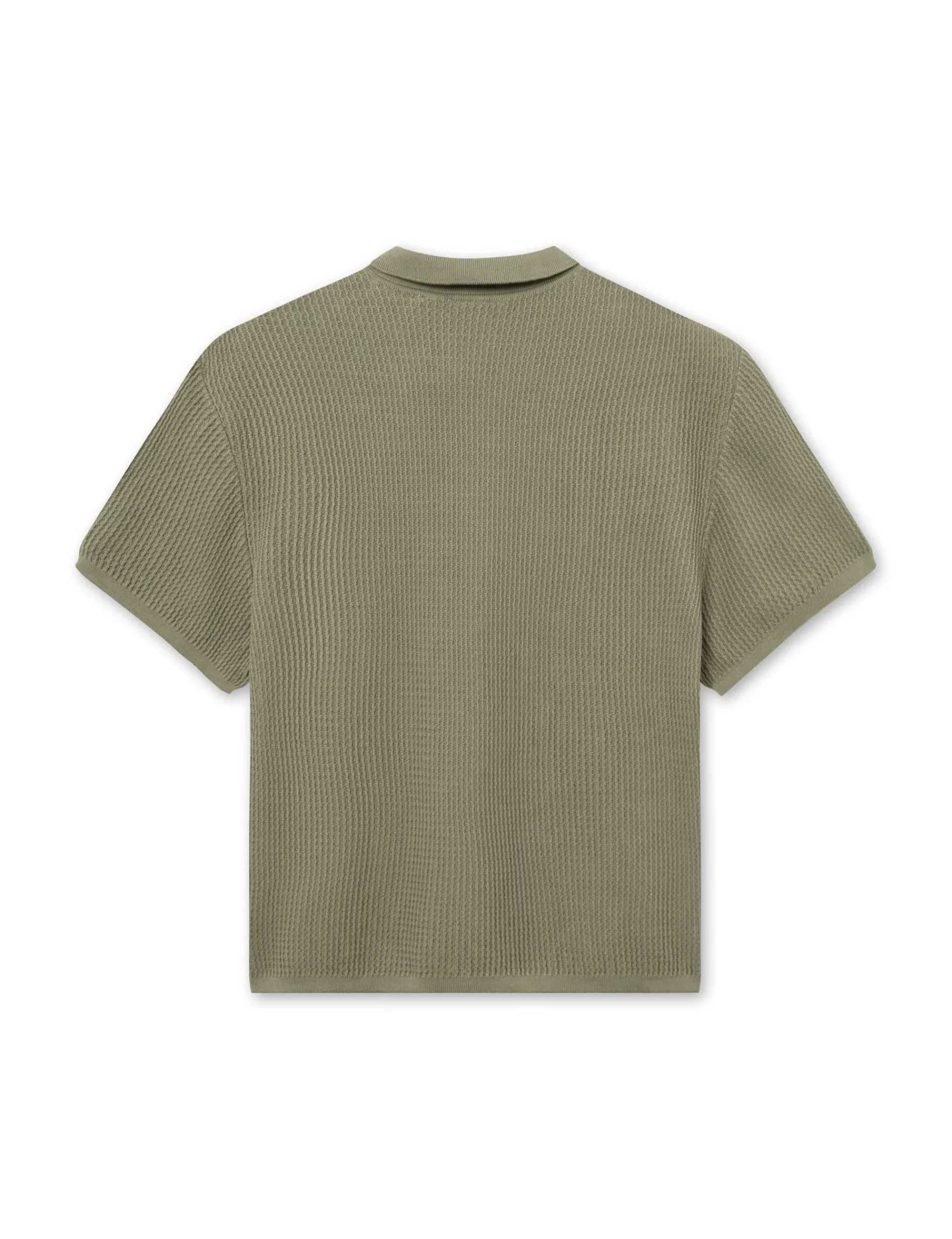 Men Forét T-Shirts-Moment Half Zip Knit-Dusty Olive
