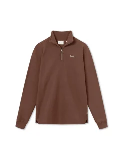Men Forét Sweatshirts-Motion Half Zip-Deep Brown