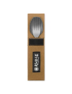 Men Forét Accessories-Muranokajiya X Foret-Fork & Spoon Set-Titanium