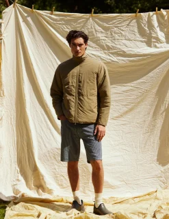 Men Forét Jackets-Myst Liner Jacket-Olive