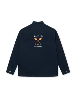 Men Forét Shirts-Nowhere Overshirt-Navy