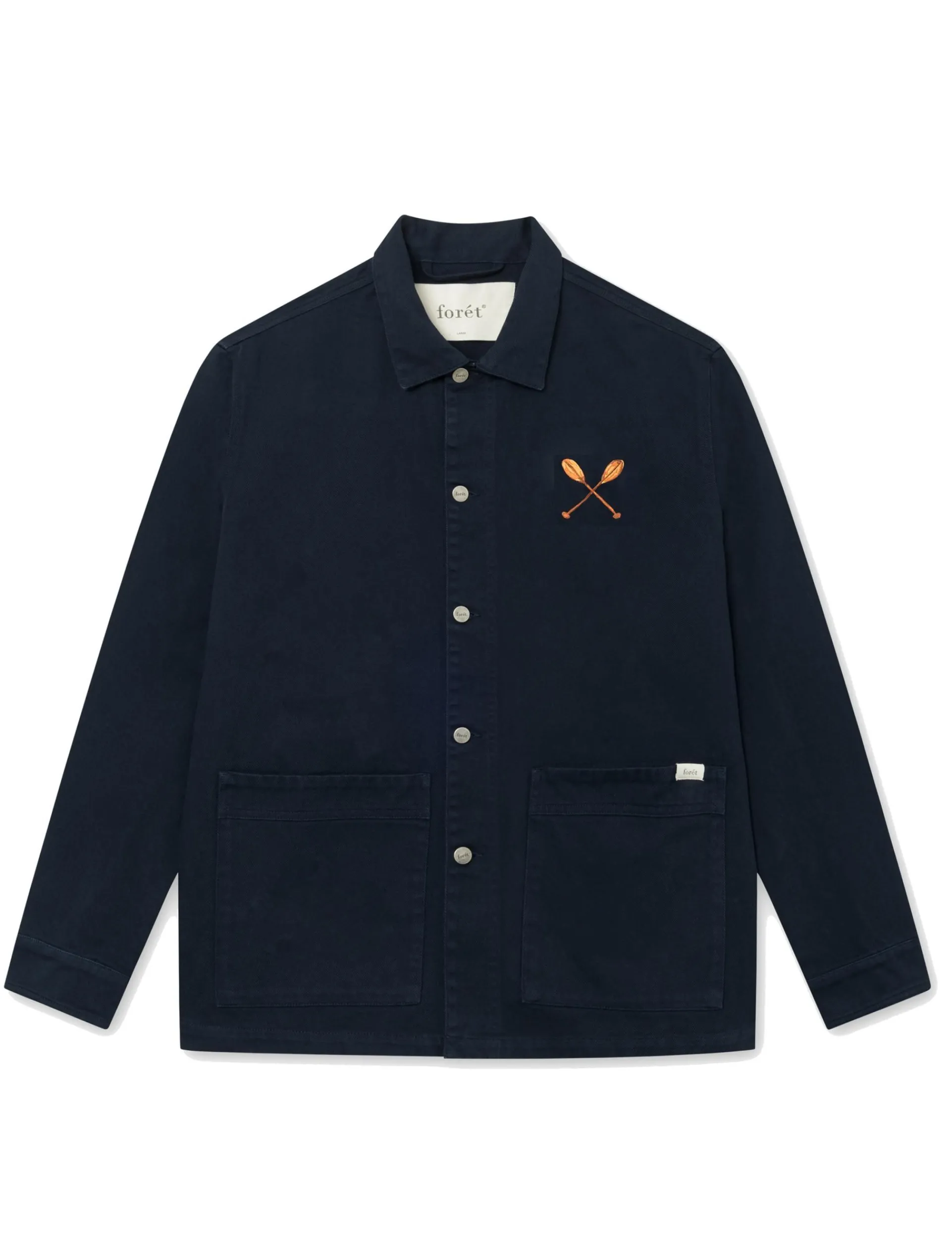 Men Forét Overshirts-Nowhere Overshirt-Navy