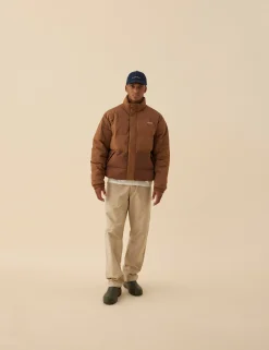 Men Forét Jackets-Oat Puffer Jacket-Brown