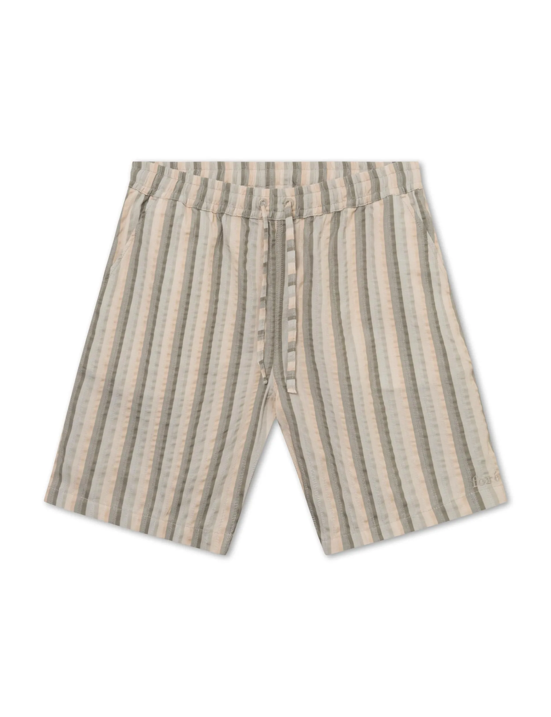 Men Forét Shorts-Otter Seerssucker Shorts-Grey Stripe
