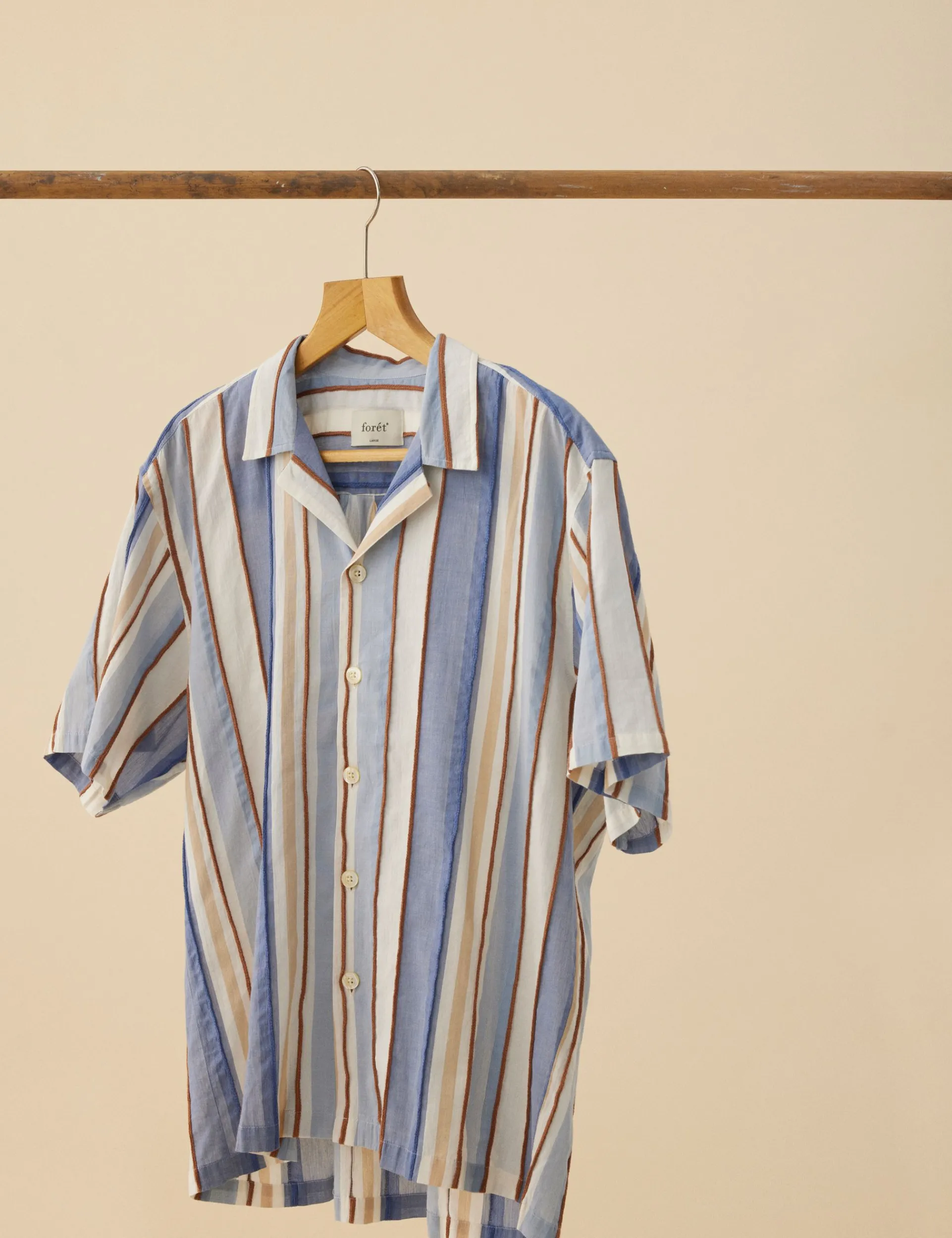 Men Forét Shirts-Peer Ss Shirt-Stripe