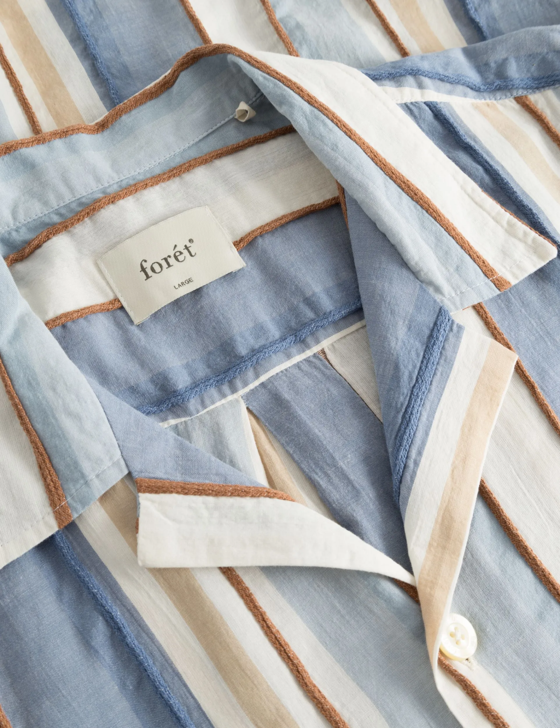 Men Forét Shirts-Peer Ss Shirt-Stripe