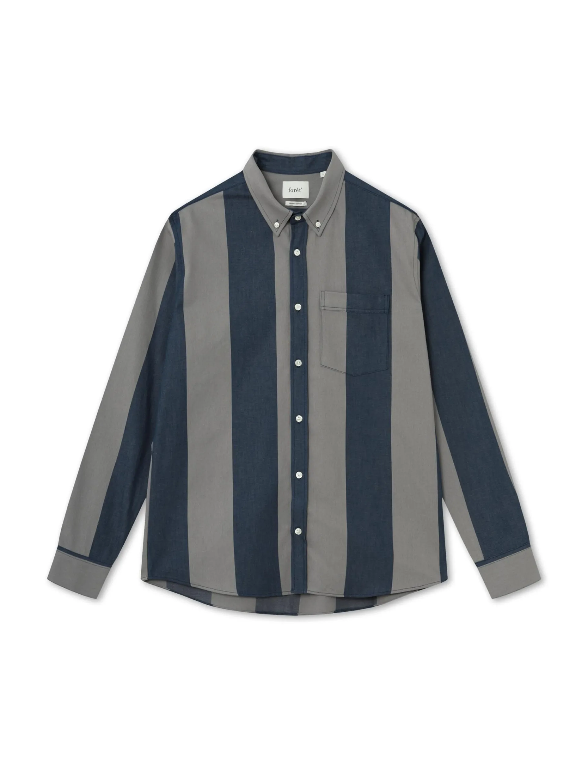 Men Forét Shirts-Petal Shirt-Navy/Granite