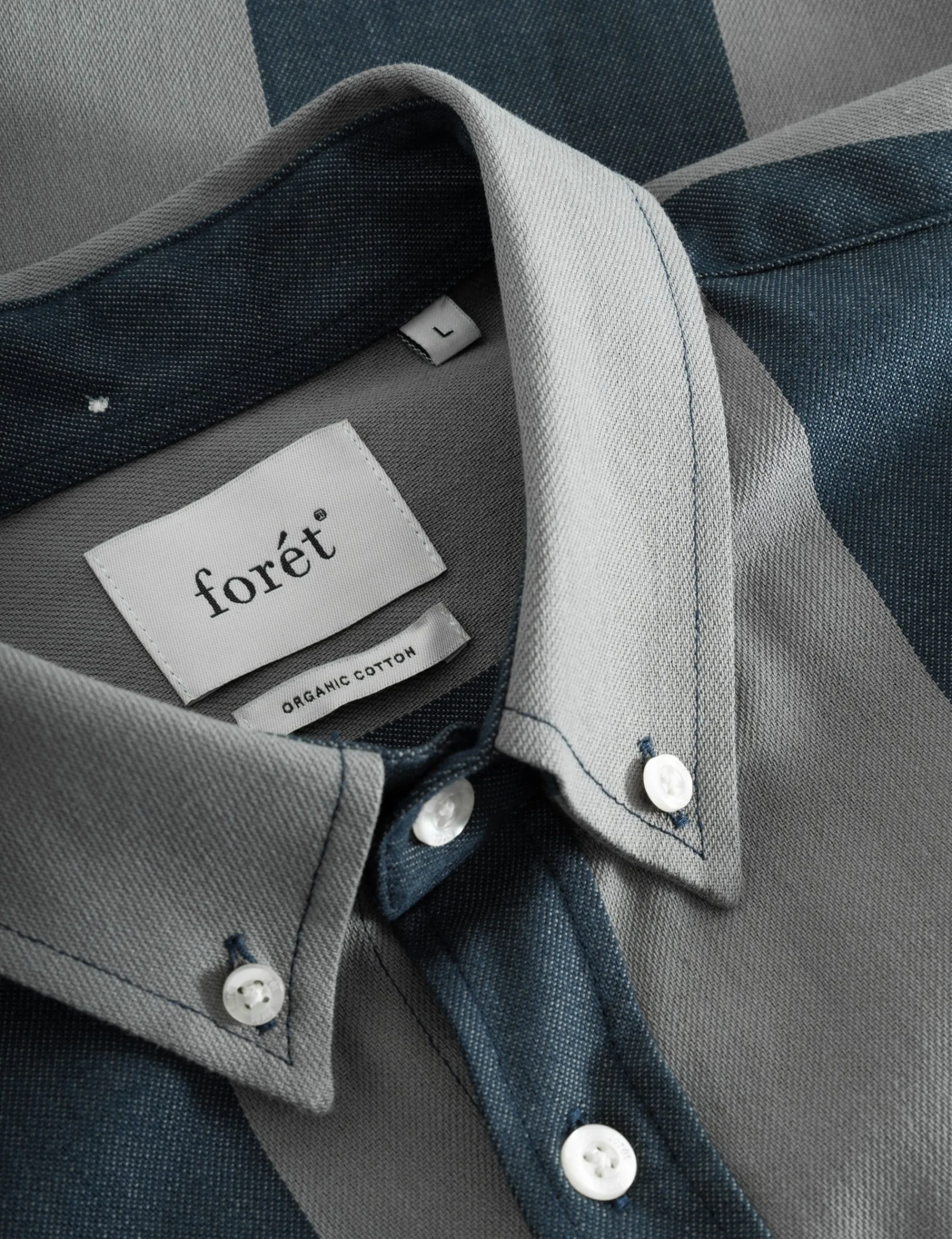 Men Forét Shirts-Petal Shirt-Navy/Granite