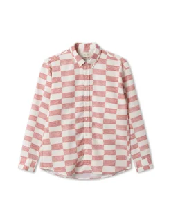 Men Forét Shirts-Port Tencel Ripstop Shirt-Brick Print