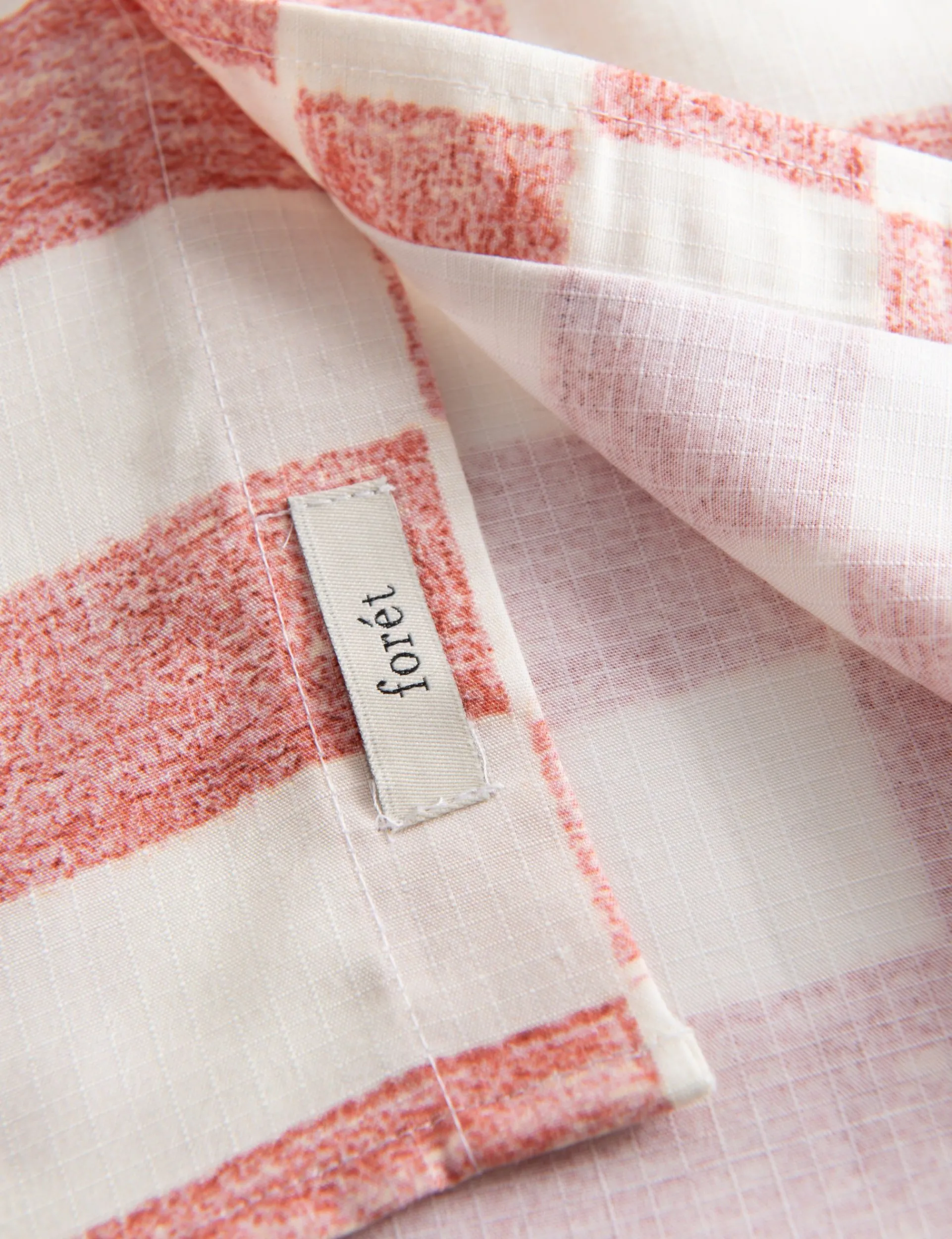 Men Forét Shirts-Port Tencel Ripstop Shirt-Brick Print