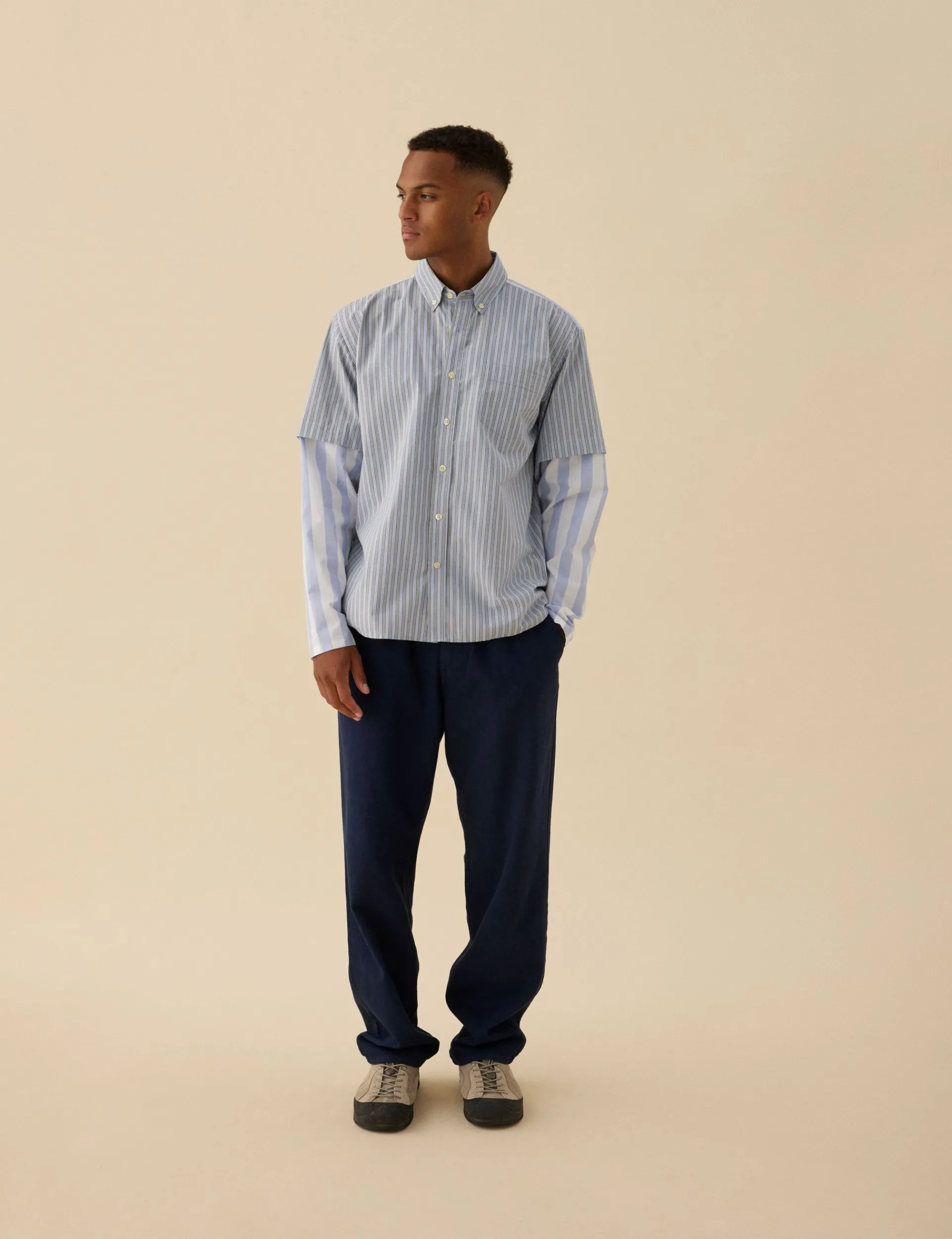 Men Forét Shirts-Rest Shirt-Light Blue/Cloud