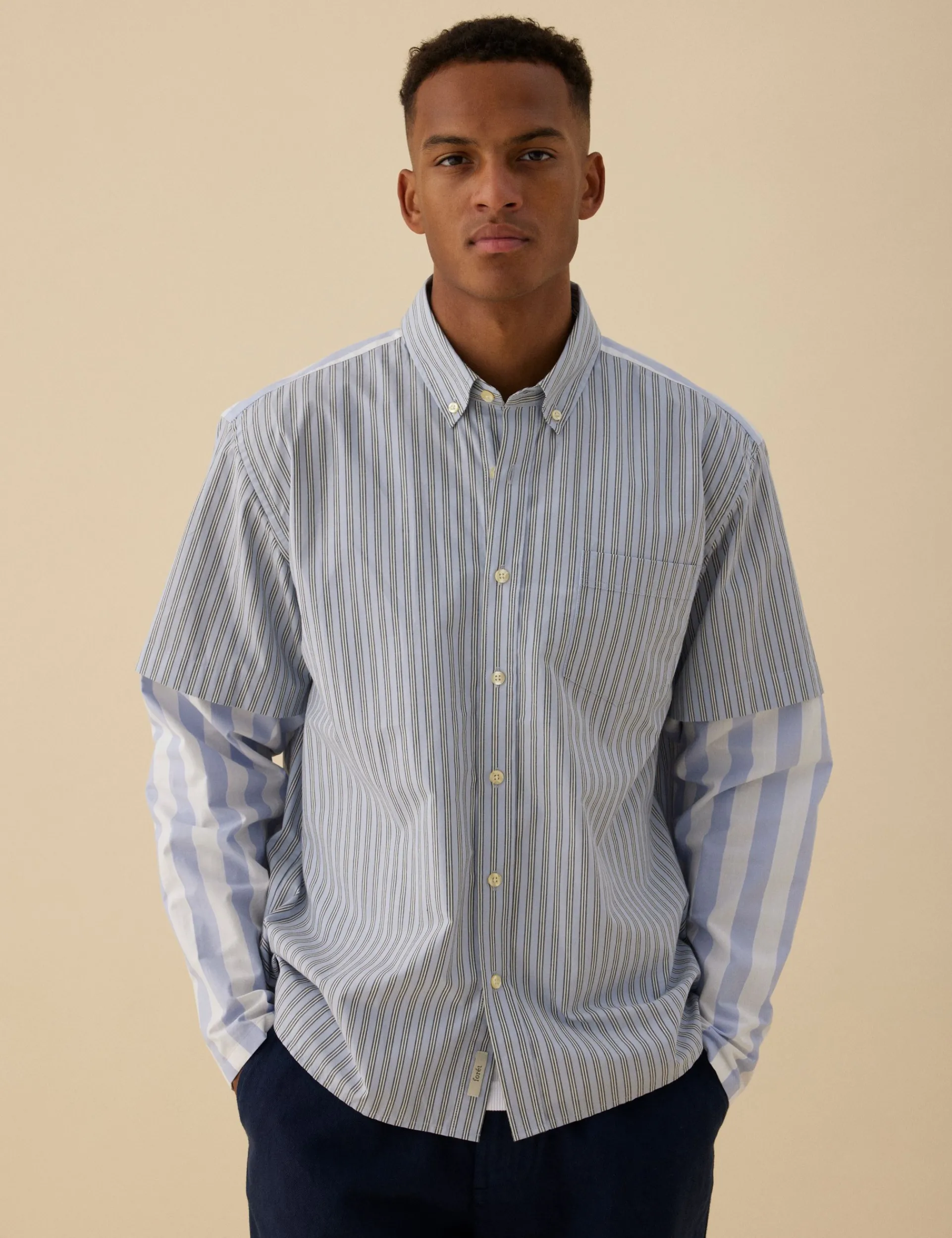 Men Forét Shirts-Rest Shirt-Light Blue/Cloud