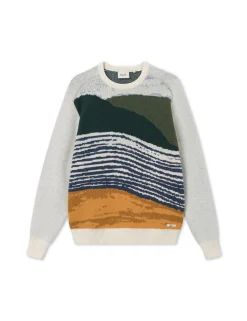 Men Forét Knitwear-River Jacquard Wool Knit-Cloud