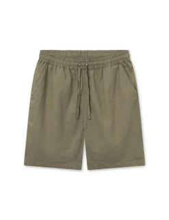 Men Forét Shorts-Serene Linen Shorts-Dusty Olive