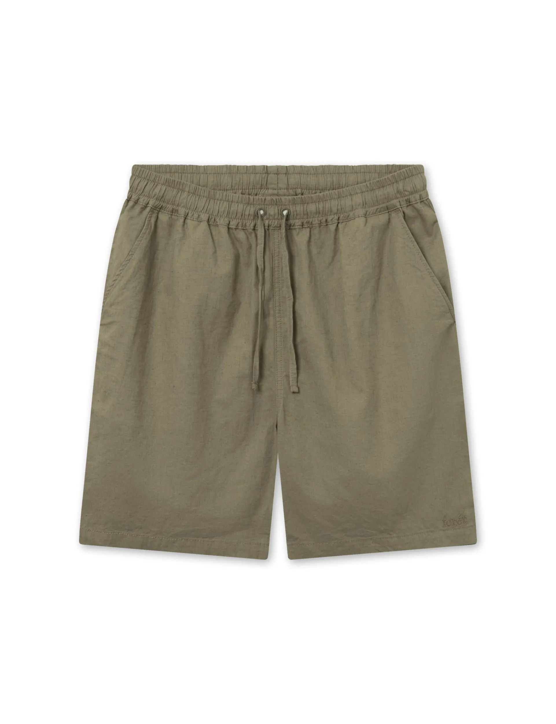 Men Forét Shorts-Serene Linen Shorts-Dusty Olive