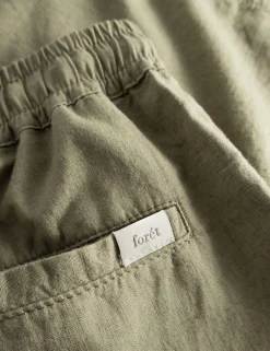 Men Forét Shorts-Serene Linen Shorts-Dusty Olive