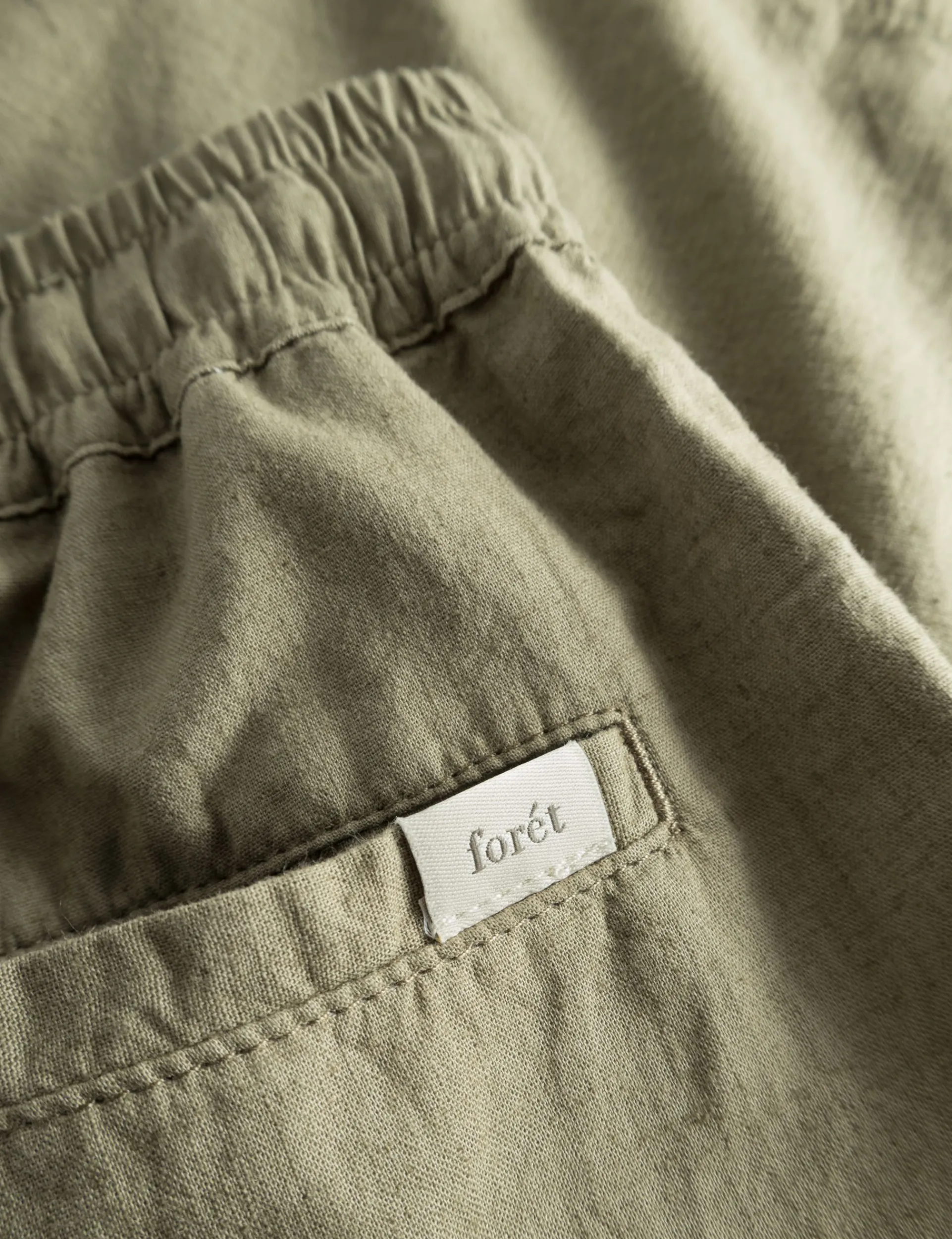 Men Forét Shorts-Serene Linen Shorts-Dusty Olive
