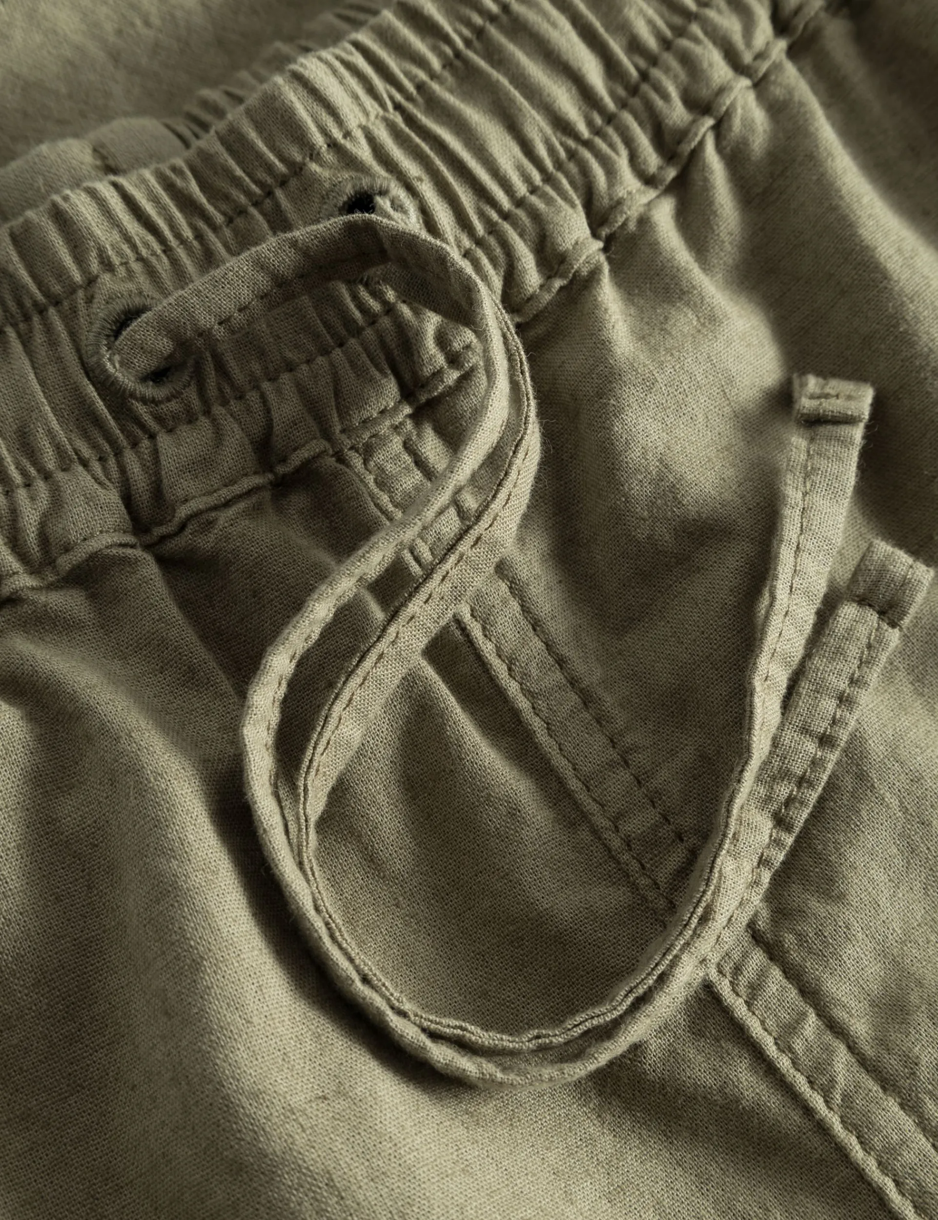 Men Forét Shorts-Serene Linen Shorts-Dusty Olive