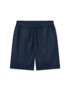 Men Forét Shorts-Serene Linen Shorts-Navy