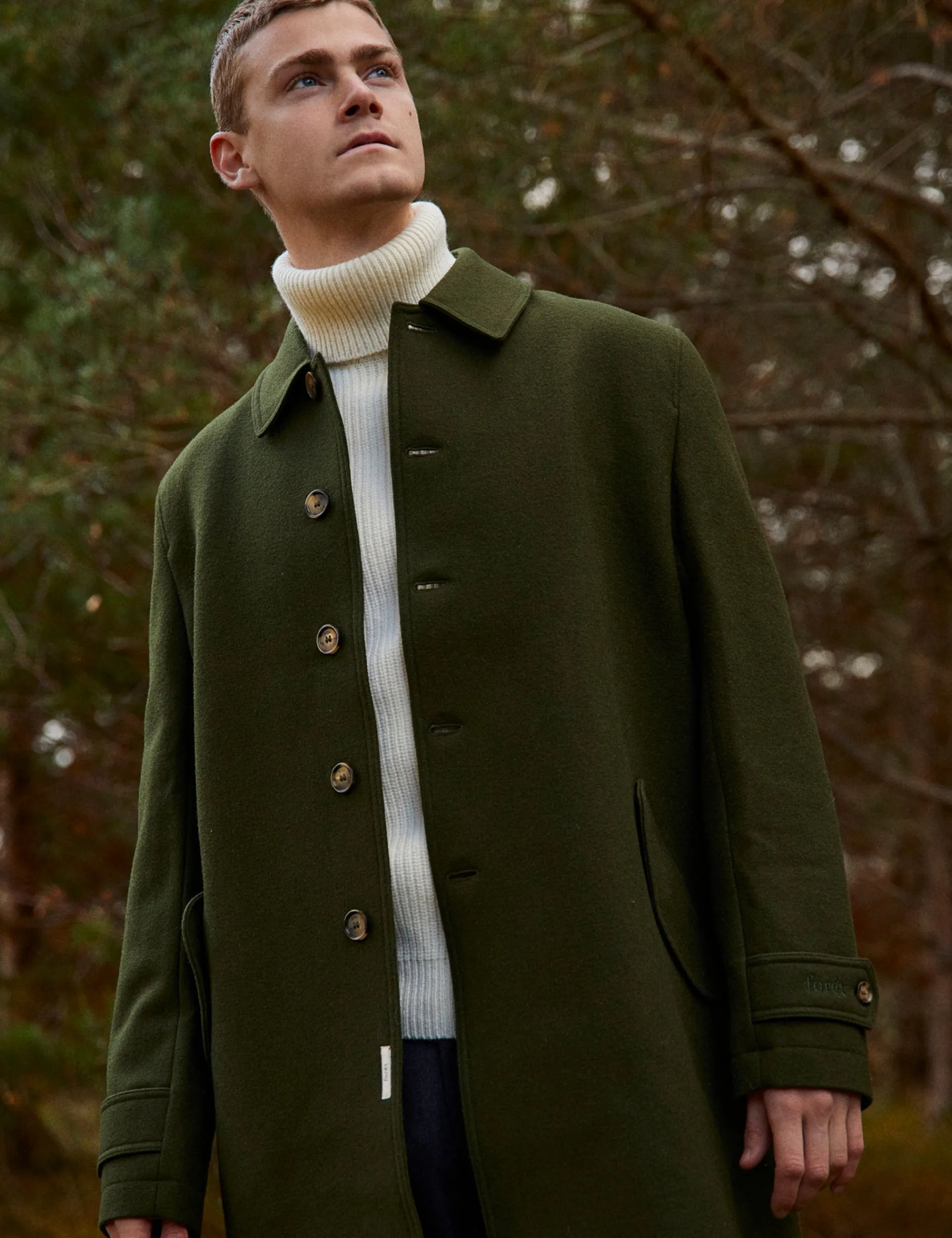 Men Forét Jackets-Shelter Wool Coat-Army