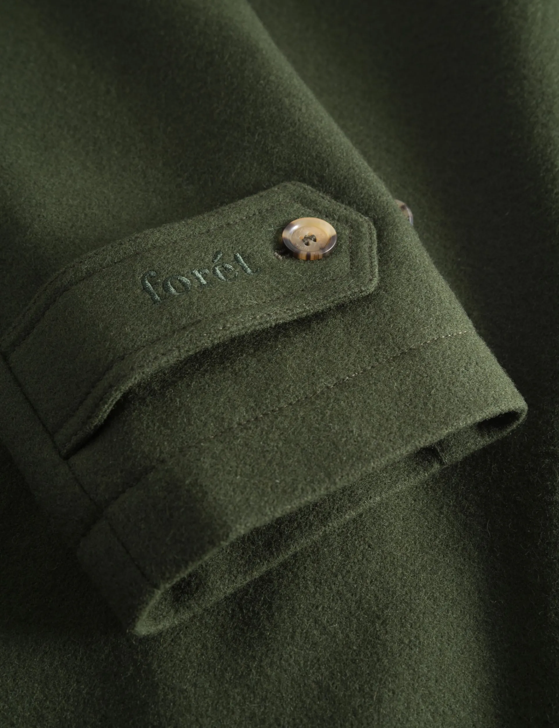 Men Forét Jackets-Shelter Wool Coat-Army
