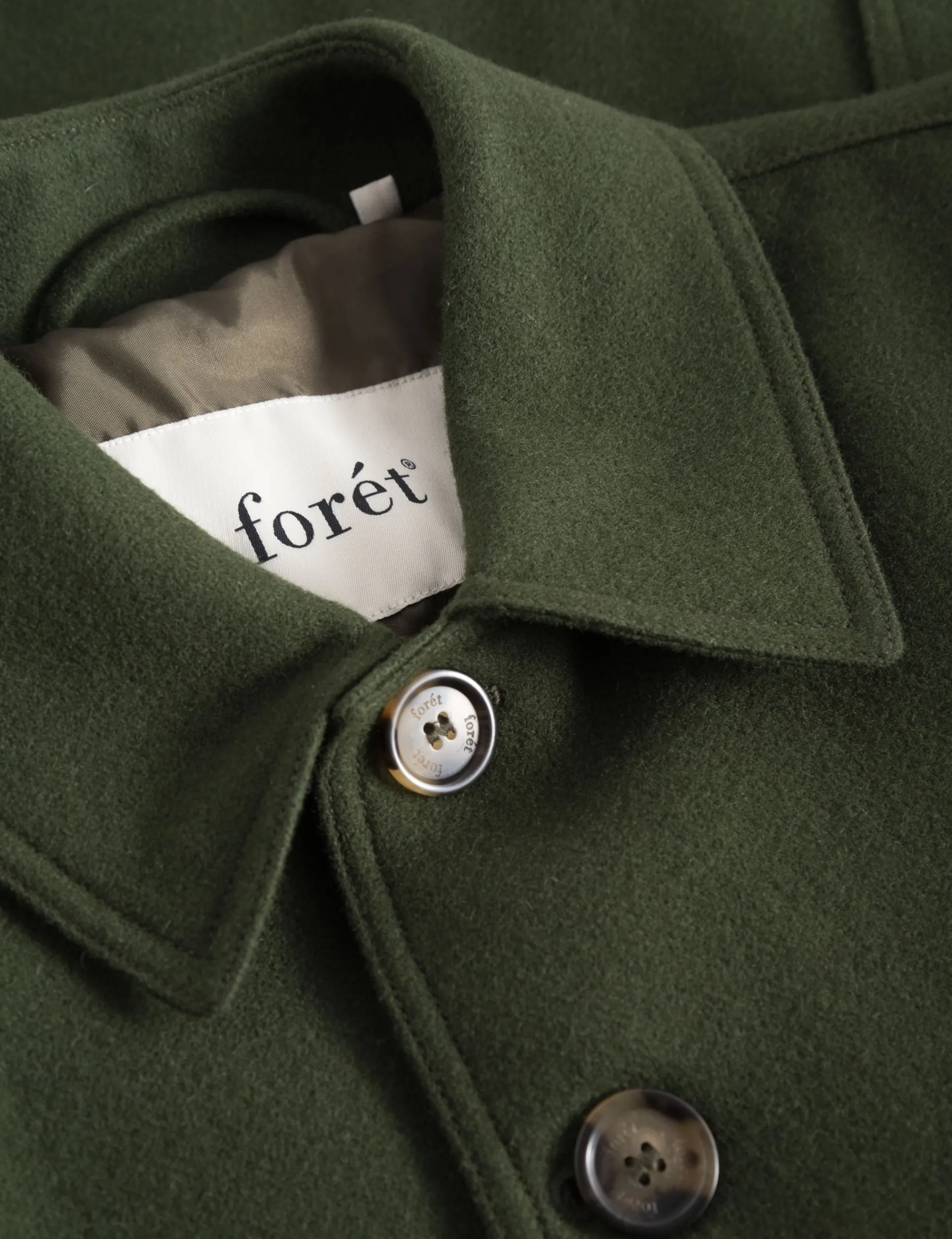 Men Forét Jackets-Shelter Wool Coat-Army