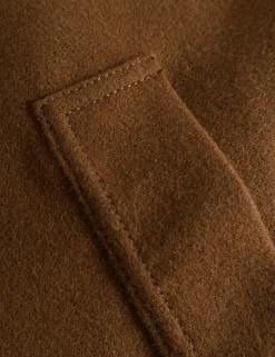 Men Forét Jackets-Shelter Wool Long Coat-Brown