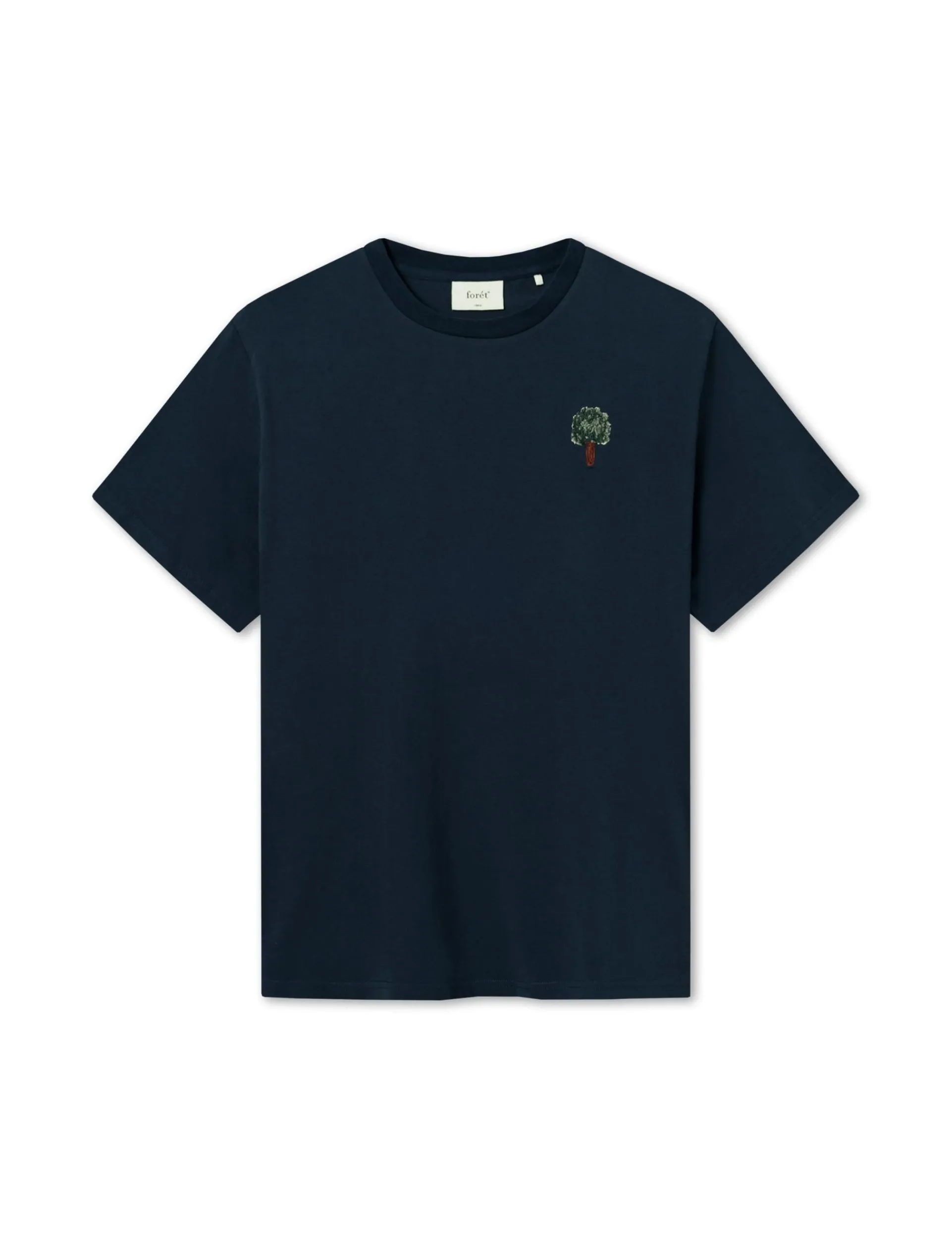 Men Forét T-Shirts-Spear T-Shirt-Navy/White