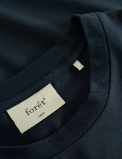 Men Forét T-Shirts-Spear T-Shirt-Navy/White