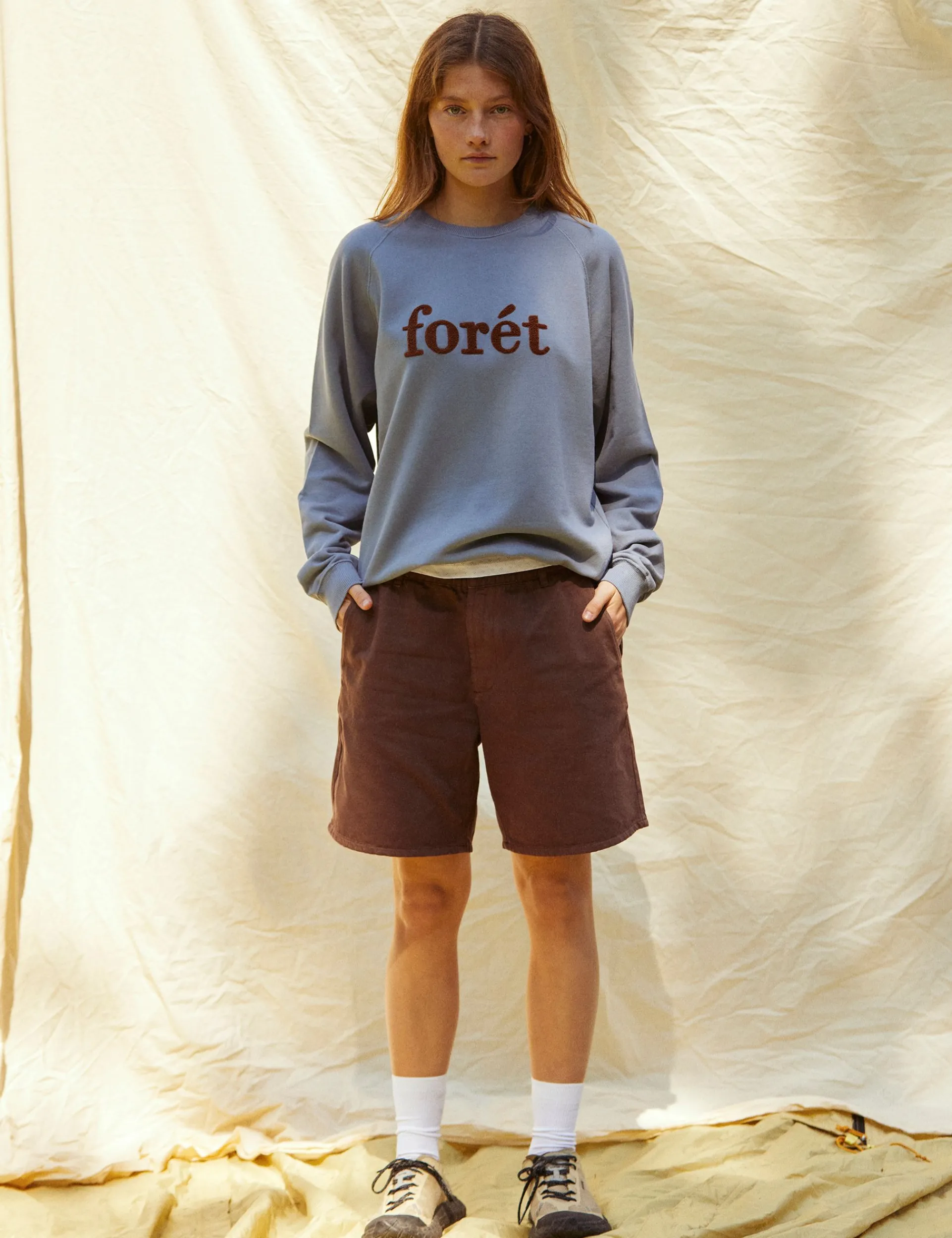 Men Forét Sweatshirts-Spruce Sweatshirt-Vintage Blue